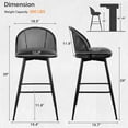 thumbnail image 6 of ANMINY Swivel Rattan Bar Stools, 29" Counter Height Set of 4, Upholstered Chairs Barstools with Full Back and Metal Legs Modern PU Fabric Seat for Kitchen Island, 6 of 11