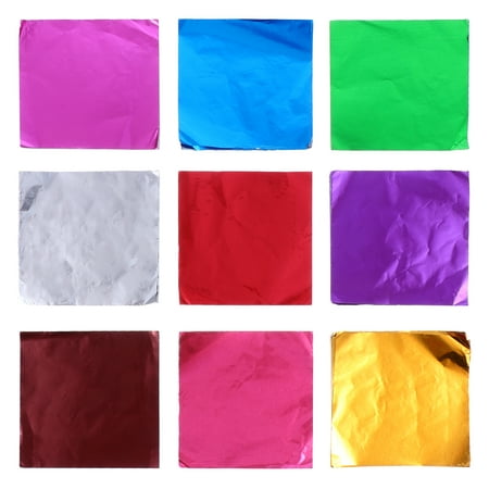 900Pcs Chocolate Wrappers Candy Wrappers Aluminium Foil Packaging Paper 9 Colors