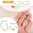 thumbnail image 2 of 10 Pcs Metal Ring Base Blank, 6mm Adjustable Pad Cabochon Ring Blank for Jewelry Making, Silver/Gold/Gold, 2 of 7