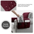 thumbnail image 6 of TOPCHANCES Recliner Chair Headrest Cover Waterproof Anti-Slip Sofa Armrest Cover Protector w/ Pocket, Couch Arm Furniture Protector Set of 3,Wine Red, 6 of 13