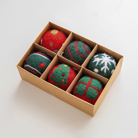Clearance!Ymkly Christmas Decorations,Christmas Gifts,6 PCS Christmas Ball Box New Decoration Ornaments Christmas Tree Ornament Snowflake Christmas Tree Ornament Ba,Ball