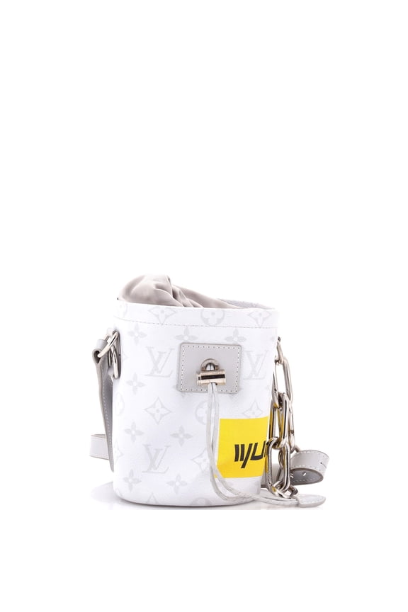 Pre-Owned Chalk Nano Bag Limited Edition Logo Story Monogram Canvas By Rebag