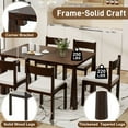 thumbnail image 3 of Euroco 7-Piece Farmhouse Dining Table Set with 6 Chairs,59.8" Kitchen Table & Chairs Set with Solid Wood Frame for 6,Perfect for Small Space,Espresso, 3 of 8