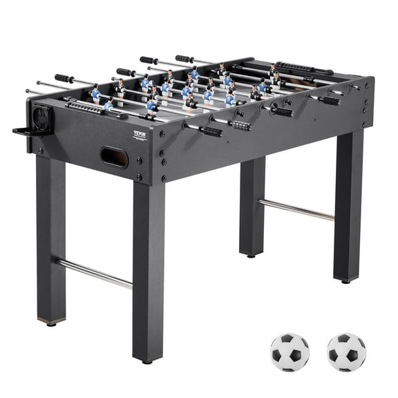 VEVOR Foosball Table, 48 inch Standard Size Table, Indoor Full Size Foosball Tables for Home, Family, and Game Room, Durable Soccer Set, Includes 2 Balls, Score Keeper, and 2 Cup Holders