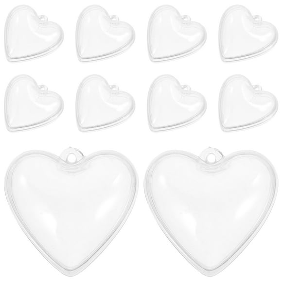 KAKOWELY 10 piezas de adornos transparentes rellenables, bolas flotantes rellenables para acuario, bolas transparentes con forma de corazón para acuario.