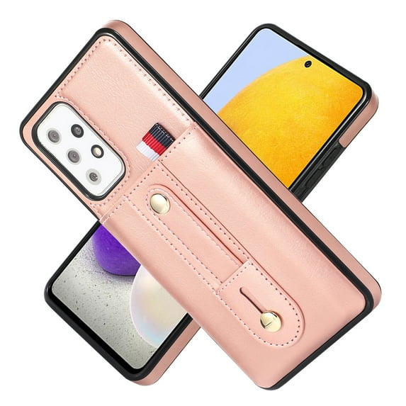 for Samsung Galaxy A72 5G Case, Galaxy A72 5G Case, Lightweight Premium PU Leather Galaxy A72 5G Wallet Case with Card Holders Protective Case for Samsung Galaxy A72 5G Adjustable Stand,Rosegold