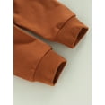 thumbnail image 7 of Diconna Toddler Baby Boy Fall Winter Clothes Long Sleeve Hooded Sweatshirt Tops Long Pants Casual 2PCS Outfits Brown 0-6 Months, 7 of 7