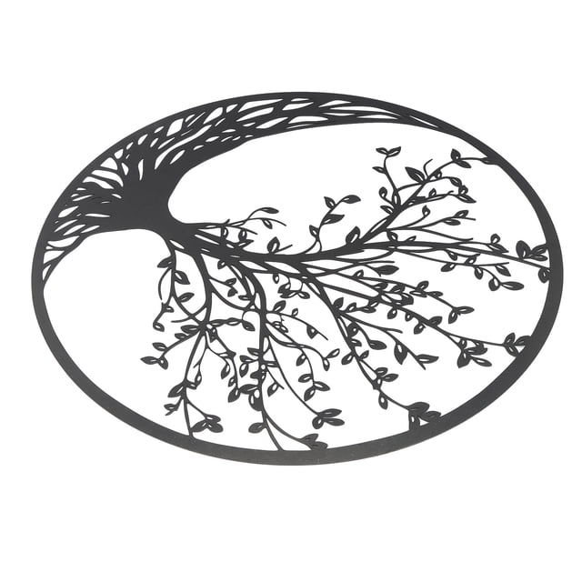 Art Mural, Arbre de Vie Décor Simple Beau Travail Rouiller Cadeau Rond pour Chambre à Coucher