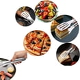 thumbnail image 3 of Pinzas para servir, pinzas de cocina de acero inoxidable, pinzas para barbacoa, pinzas para ensalada, pinzas para salchichas, pinzas para parrilla, para cocinar, asar, freír, empanizar, 9" (2 piezas) ER, 3 of 5