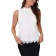 thumbnail image 1 of INSPIRAR CHIC Blusa Elegante Sin Mangas con Cuello Halter y Botones con Encaje S Blanca, 1 of 6