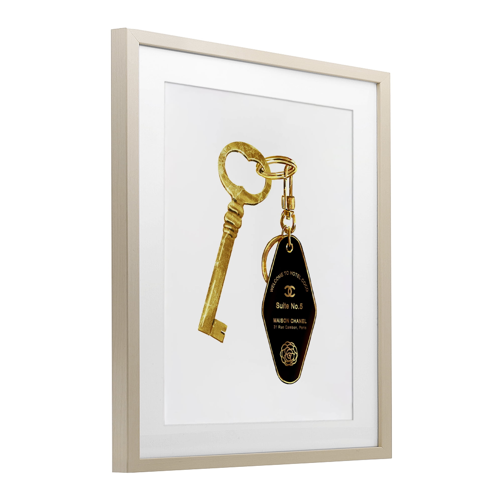 Luxury Fashion Key Birch Framed Print Under Glass, design by Ziwei Li