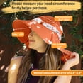 thumbnail image 5 of Solaris Women Outdoor Hiking Hat, Summer Hat with Neck Flap and Floral Silk Ribbons for Fishing, Camping, Safari,Fishing Caps,Orange, 5 of 7