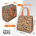 thumbnail image 3 of Retro Style Dachshunds Insulated Lunch Bag for Women & Adults,Large Portable Soft Cooler Lunch Bag,Thermal Food Storage Tote with Pearl Cotton,8.66L,8.75x5.75x9.5 Inch, 3 of 6