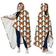 thumbnail image 2 of Wearable Blanket,White Butterfly Orange Pattern Hooded Wearable Flannel Blanket for Adults & Teens,Winter Poncho Shawl Wrap Cape Cozy Anti-Pill,60"x80", 2 of 5