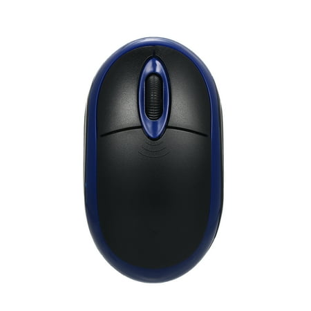 Laptop Desktop Pc Usb 2.4G Wireless Mouse 1600DPI Optical Mini Portable Mobile Mouse with USB Receiver 3 Buttons for PC Laptop Desktop Fit for Left/Right Hand (Black and Blue) ()