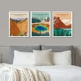 thumbnail image 3 of PixonSign Framed Canvas Print Wall Art Set - United States National Parks Posters - Set of 3 Mid-Century Nature Wilderness Landscape Arts Vintage Wall Décor for Living Room - 11"x14" White, 3 of 5