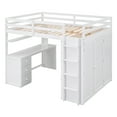 thumbnail image 4 of Full size Loft Bed with Drawers,Desk,and Wardrobe-White, 4 of 13