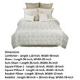 thumbnail image 5 of Zoey 10 Piece Polyester King Comforter Set, Gold Floral Design Print, White - Saltoro Sherpi, 5 of 5