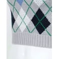 thumbnail image 6 of HULIJA Women's Fashion Argyle Plaid Knitted Vest Sweater Vintage Sleeveless Waistcoat Chic Tops Grey L, 6 of 7