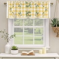 thumbnail image 3 of 2 Pack Valances for Windows, Yellow Lemons Window Valances for Living Room/Bedroom/Bathroom, Floral Wreath Leaves Buffalo Plaid Light Filtering Kitchen Curtain Valance Window Treatment 42"W x12" L, 3 of 9