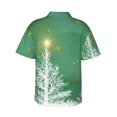 thumbnail image 3 of Uemuo Christmas Green Printed Regular Fit Short Sleeve Casual Hawaiian Shirt for Men,Aloha shirt,Tropical shirt,Floral print shirt,Vacation Beach shirt-X-Large, 3 of 9