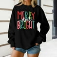 thumbnail image 2 of Women's Christmas Sweatshirt Cheerful Embroidered Sweater Crew Neck Wool Linen Warm Winter Wear, 2 of 10