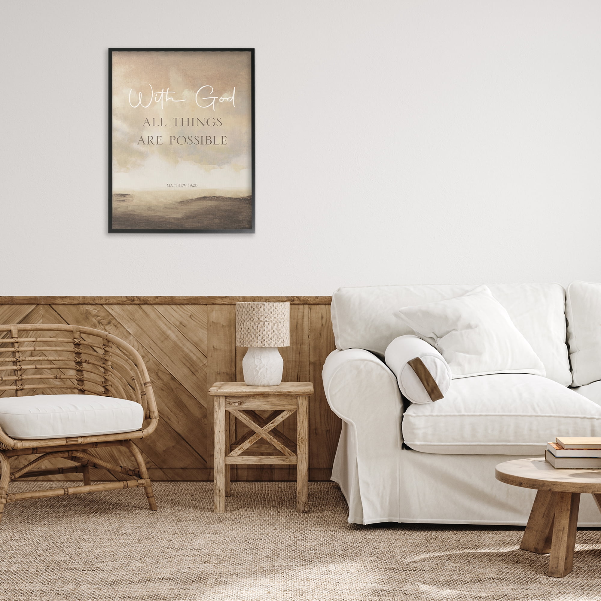 Stupell Industries With God Matthew Proverb Black Framed Giclee Art, design by John Spaeth