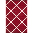 thumbnail image 4 of SAFAVIEH Chatham Isaac Geometric Diamonds Wool Area Rug, Red/Ivory, 7' x 7' Round, 4 of 9