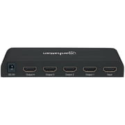 Manhattan 4K 4-Port HDMI Splitter, 4K@30Hz, AC Powered, Black
