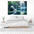thumbnail image 3 of Mudket Framed Canvas Wall Art Zen White Balancing Stones Bamboo Waterfall Pond Prints Wall Decor Print Ready to Hang for Bathroom Bedroom Office Calming Wall Art - 12"L x 8"W, 3 of 10