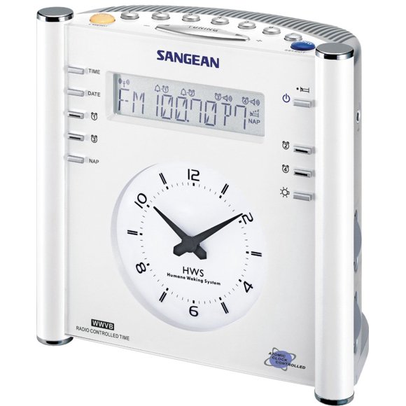 Radio-despertador Sangean RCR-3 AM/FM Atomic Digital/Analógico Blanco