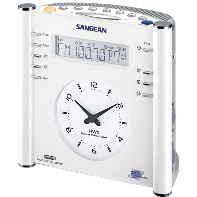 Radio-despertador Sangean RCR-3 AM/FM Atomic Digital/Analógico Blanco