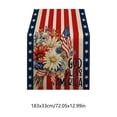 thumbnail image 3 of Patriotic Independence Day Table Runner and Tablecloth Set, Multicolor Linen Decorative Summer Table Linen for Dining, 183 x 33 cm, 3 of 6