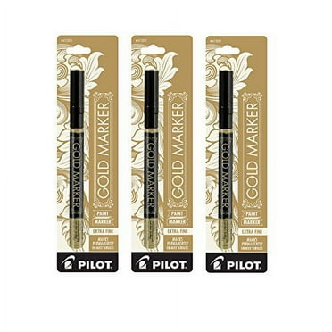 Pilot Gold Metallic Permanent Paint Marker, Extra Fine Point, 3-PACK(41701)