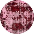 thumbnail image 1 of Ahgly Company Indoor Round Abstract Wine Red Patchwork Area Rugs, 8' Round, 1 of 6