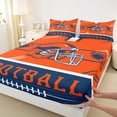 thumbnail image 3 of jejeloiu Rugby Ball Games Queen Sheet Sets,Orange Sport Helmet Bed Set For Football Gamer 4-Piece, 3 of 7