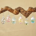 thumbnail image 6 of Handpainted Glass Easter Egg Ornaments - Set of 12 (6 designs, 2 of each), 1-3/8" x 2" ornaments, Easter Decor, 6 of 12