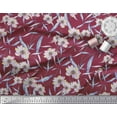 thumbnail image 2 of Soimoi Red Heavy Canvas Fabric Arrow & Anemone Floral Printed Fabric 1 Yard 58 Inch Wide, 2 of 3