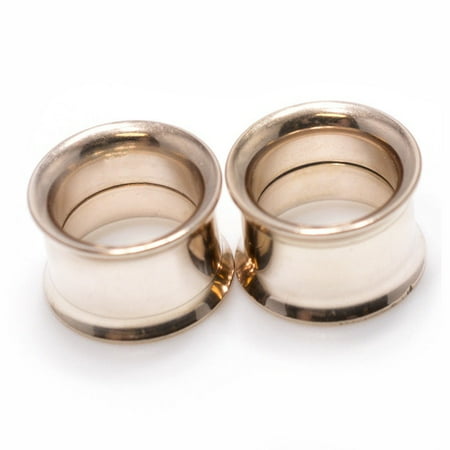 Bodyjewelryonline Rose Gold Ion Plated Double Flared Eyelet Ear Rose Gold Ion Plated Double Flared Eyelet Ear Plugs 8 Gauge To 1 Inch