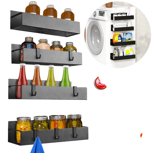 4pc Spice Rack for Fridge Kitchen