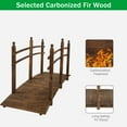 thumbnail image 6 of VINGLI 7.5 ft Garden Bridge Wooden Arch Footbridge Carbonized Brown Wood, 6 of 9