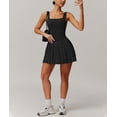 thumbnail image 4 of PISONIC Womens Tennis Golf Dress with Built-in Bra Shorts Backless Square Neck Pleated Hem Athletic Dresses with Pockets, 4 of 9