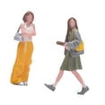 thumbnail image 3 of 2 figuras femeninas a escala 1/64, modelo 3D viajera, diorama con personajes animados, figuras diminutas para maquetas estaciones tren., 3 of 8