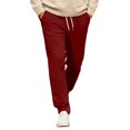 thumbnail image 2 of Women's Warm Sherpa Lined Athletic Sweatpants Jogger Fleece Pants Wine XXL, 2 of 3