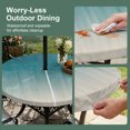 thumbnail image 5 of Round Outdoor Tablecloth with Umbrella Hole and Zipper, Teal Blue Ombre Tablecloth with Elastic Waterproof, Contemporary Gradient Abstract Art Patio Table Covers for 36" - 44" Picnic Pool Tables, 5 of 9