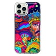 thumbnail image 1 of MUNDAZE Apple iPhone 12 Pro Max Shockproof Clear Hybrid Protective Phone Case Neon Psychedelic Indie Hippie Indie King Cover, 1 of 5