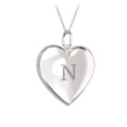 thumbnail image 1 of Initial Heart Locket Necklace in 10K White Gold, 1 of 2