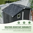 thumbnail image 4 of 6' x 4' Outdoor Storage Shed with Floor, Metal Garden Tool Shed for Backyard Patio Lawn, Doors with Dual Locks with Window & Air Vents, Weather-Resistant, Gray, 4 of 8