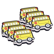 Ashley Productions Magnetic Whiteboard Eraser, School Bus, Pack of 6