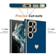thumbnail image 2 of for Samsung Galaxy S22 Ultra 5G Case for Women Girl Cute Love-Heart Luxury Soft Back Cover Raised Full Camera Protection Bumper Silicone Shockproof Phone Case for Galaxy S22 Ultra, Royal Blue, 2 of 6